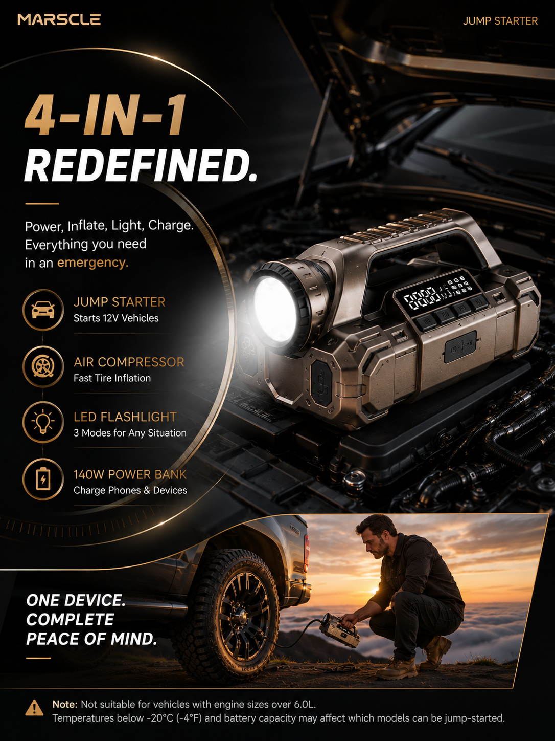 Q13 Jump Starter with Air Compressor